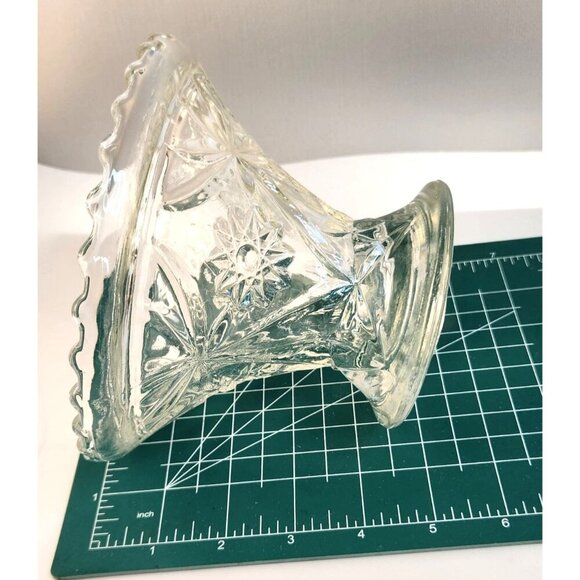 Anchor Hocking  Star Of David Clear Pressed Glass Candy Dish With Lid - Picture 6 of 10